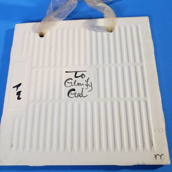 Ceramic New Orleans Fleur de Lis Hanging Tile Bible Quote Wall Decor - Picture 6 of 6